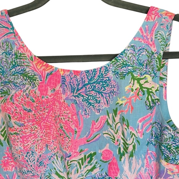 Lilly Pulitzer,’ Celestial blue cay to my heart’, MAURINA linen shift dress - Picture 2 of 12